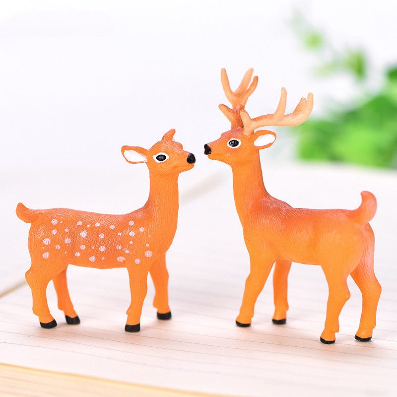 Lovely Pvc Sika Deer Model Kids Toys Miniture Fairy Garden Accessories Supplies Pot Bonsai Animals Micro Landscape Miniature Garden Terrariums Fairy Garden Animals Figurine Kits Items Decoration Table Ornaments